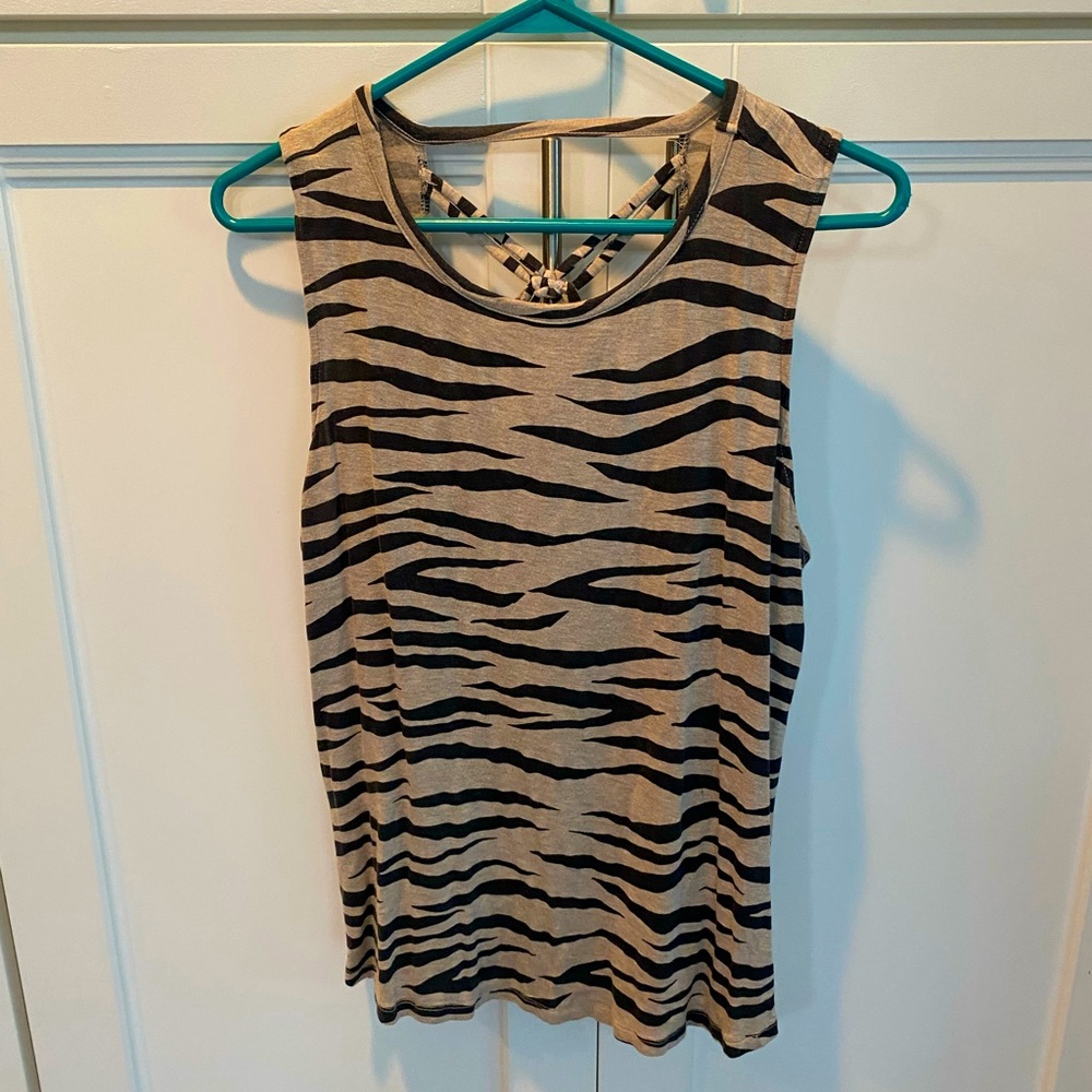 Maurices black and tan tiger strip tank top